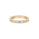 3 Diamond Baguette Milgrain Band