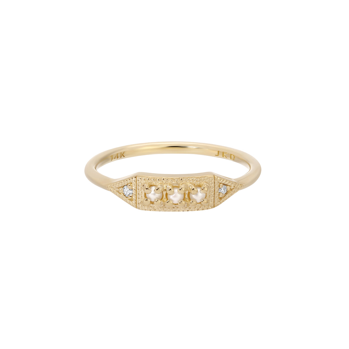 3 Pearl Mini Deco Point Ring