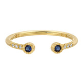 Blue Sapphire Bezel Equilibrium Cuff Ring