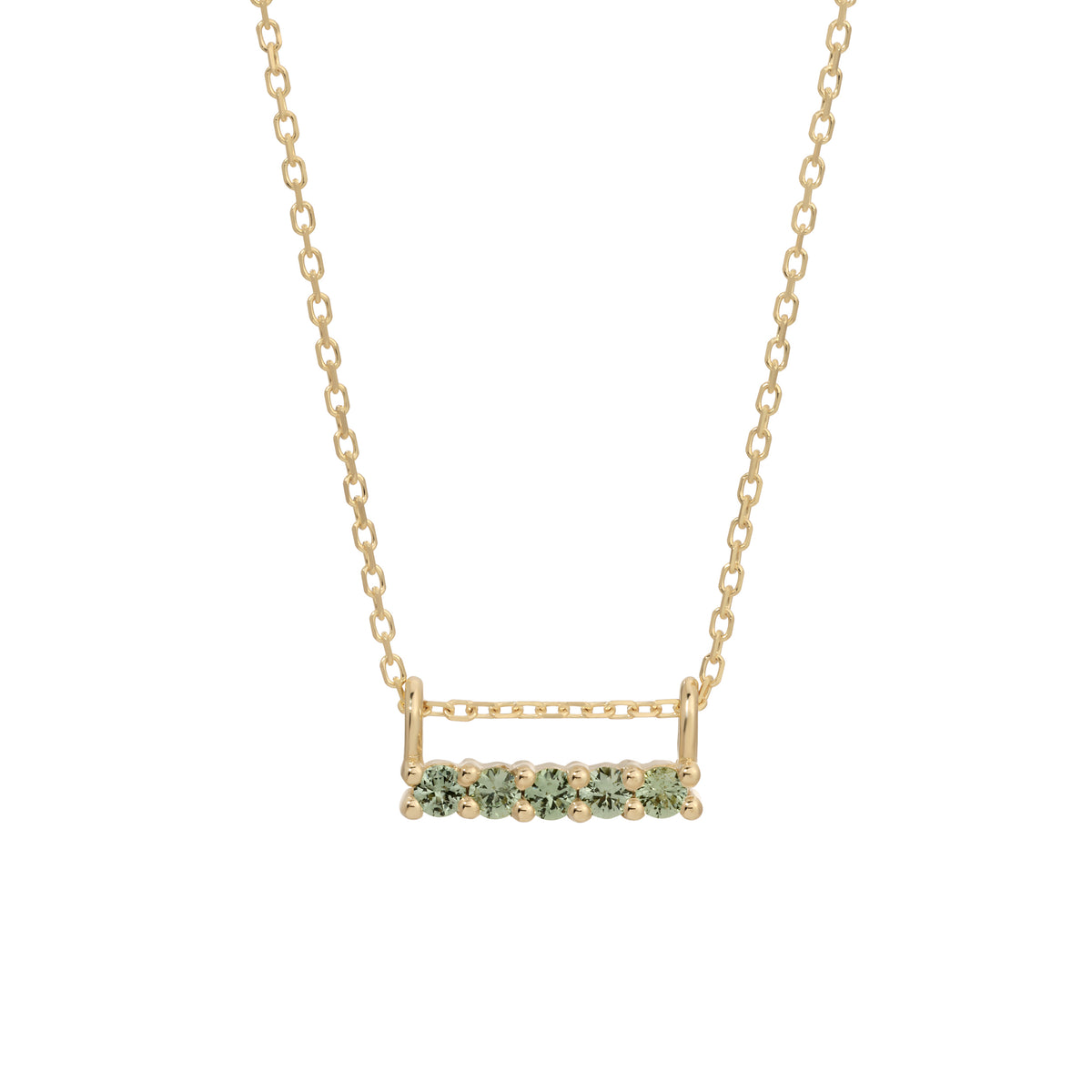 5 Green Sapphire Necklace