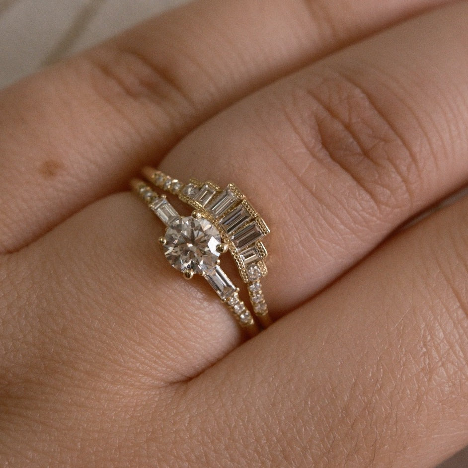 Diamond Baguette Crown Arch Band