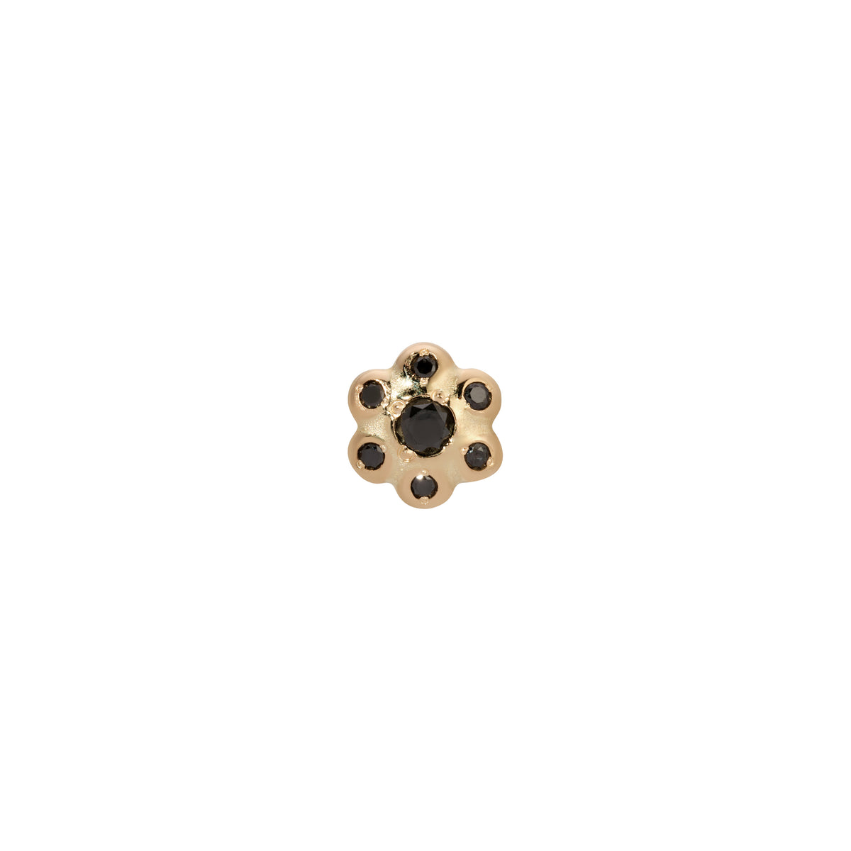 Black Diamond Flower Stud (Single)