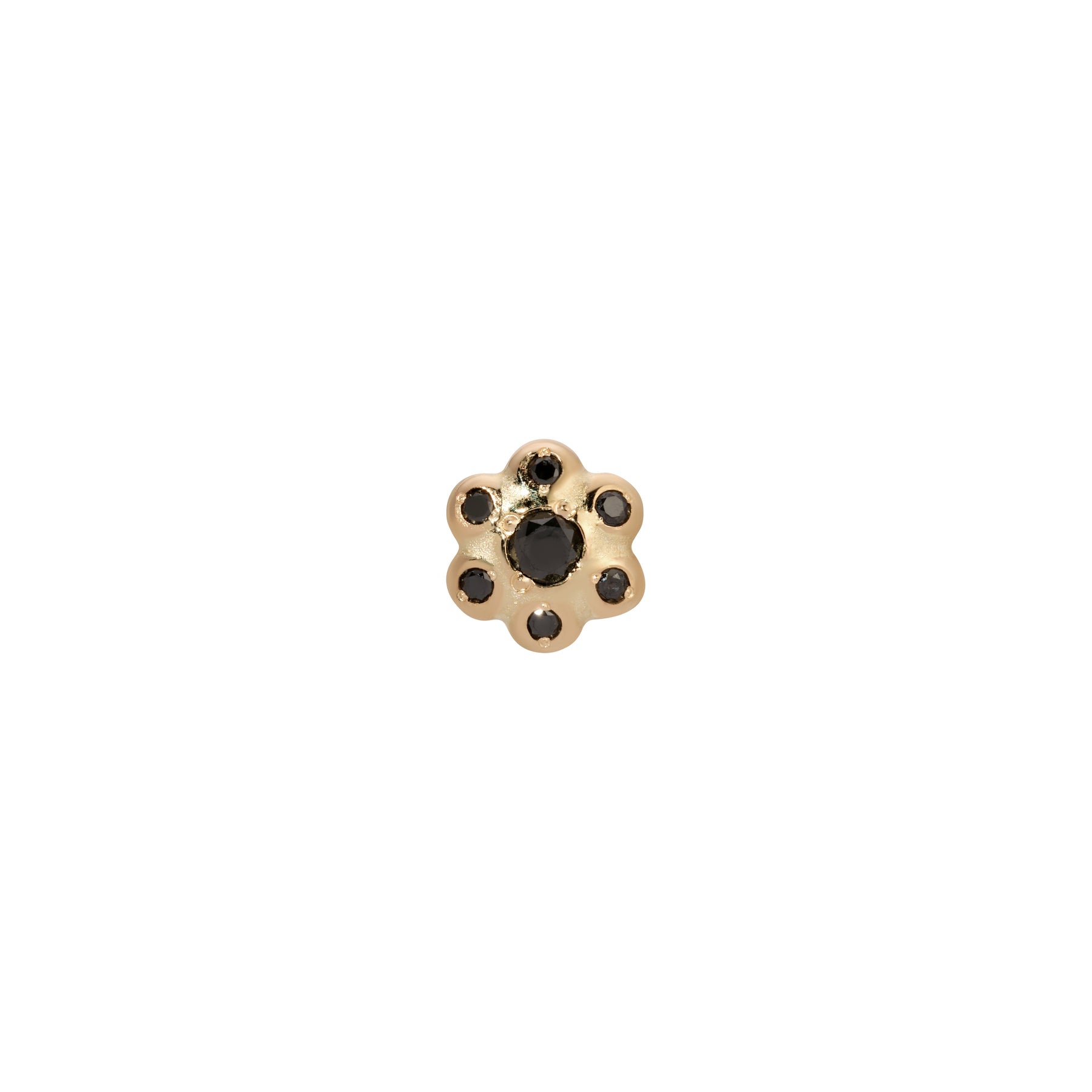 Black Diamond Flower Stud (Single)