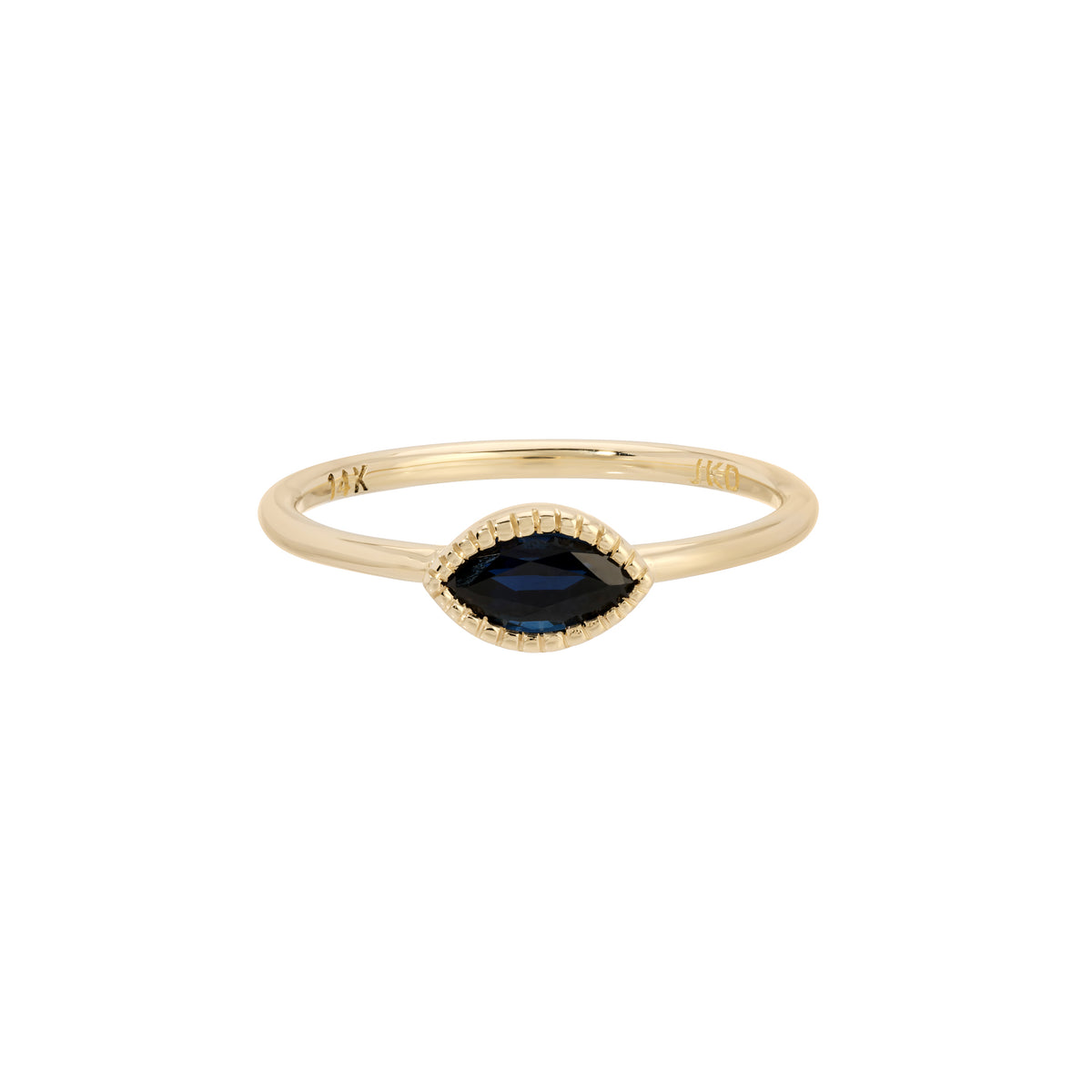 Blue Sapphire Solo Marquise Ring