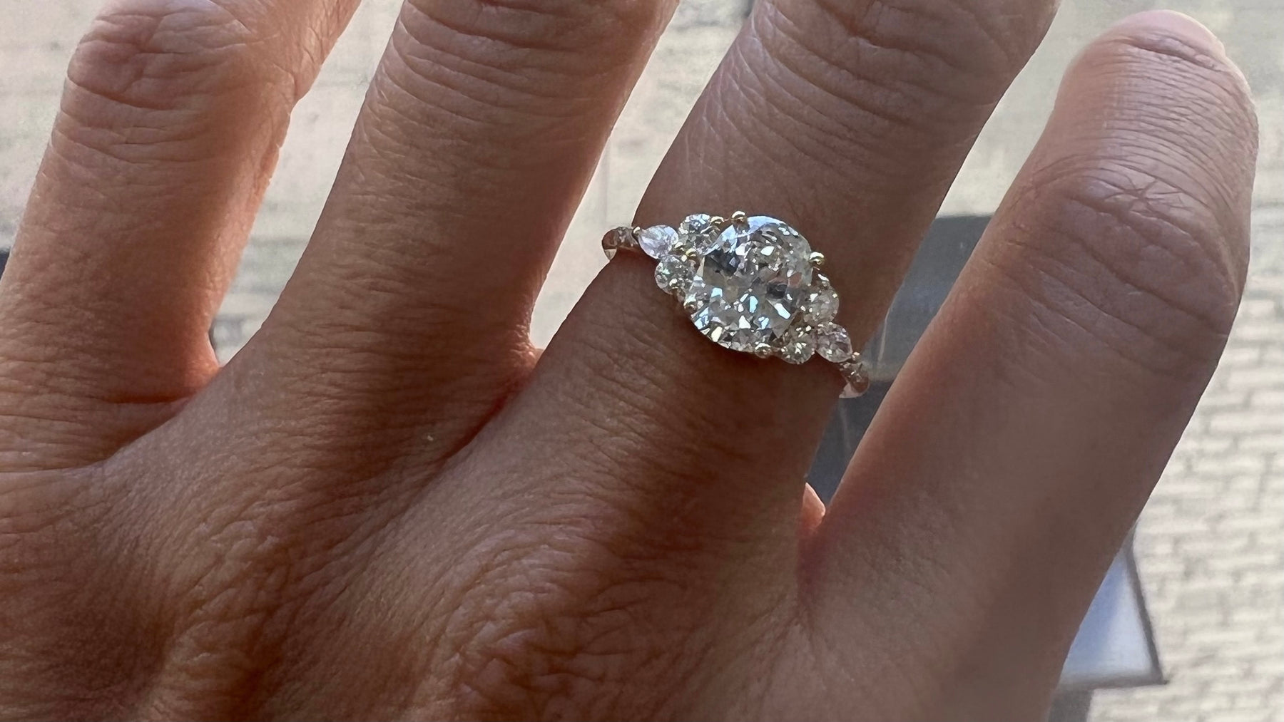 Jennie Kwon Designs custom diamond engagement gold ring