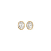 Diamond Oval Milgrain Earrings (Pair)