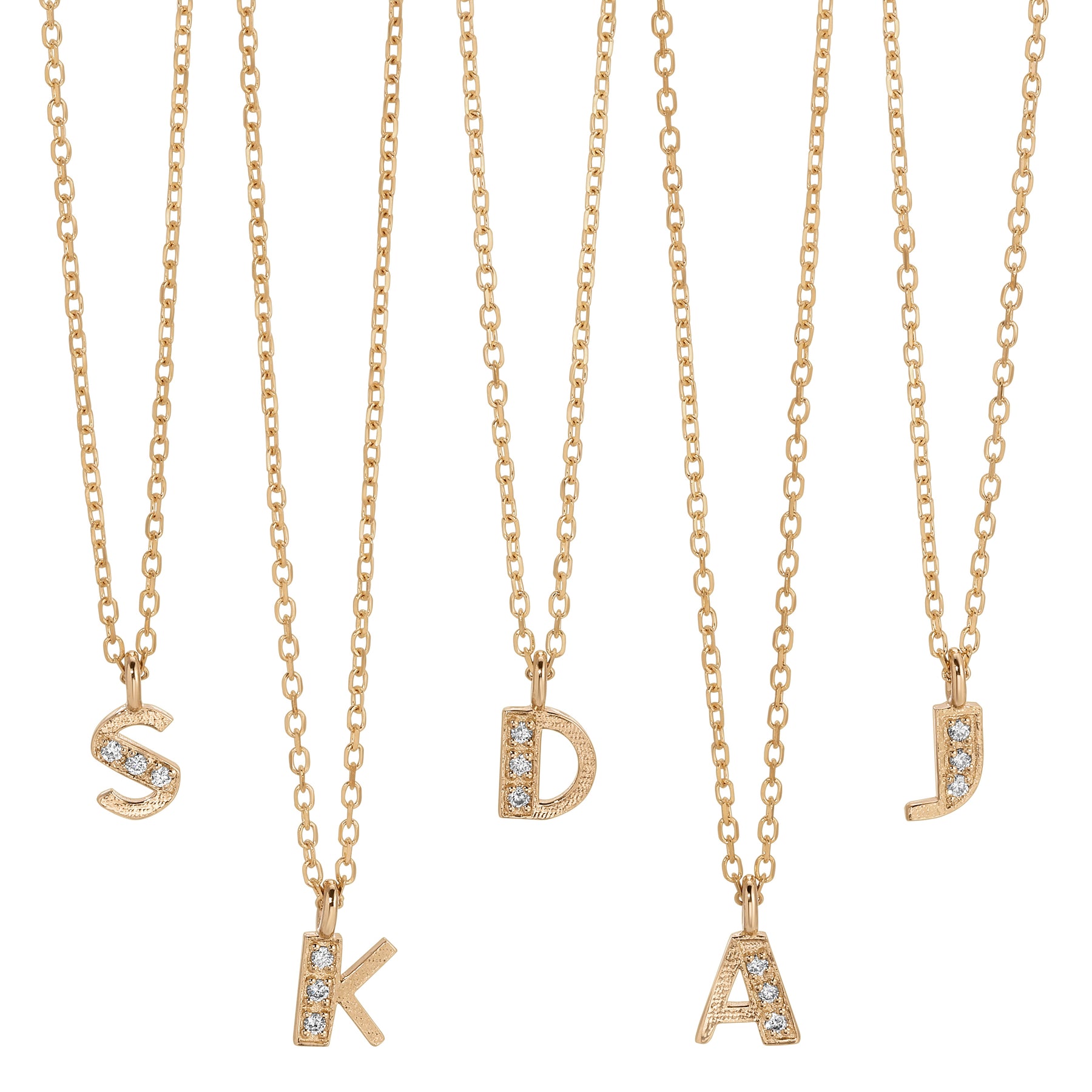 Diamond Art Deco Letter Necklace
