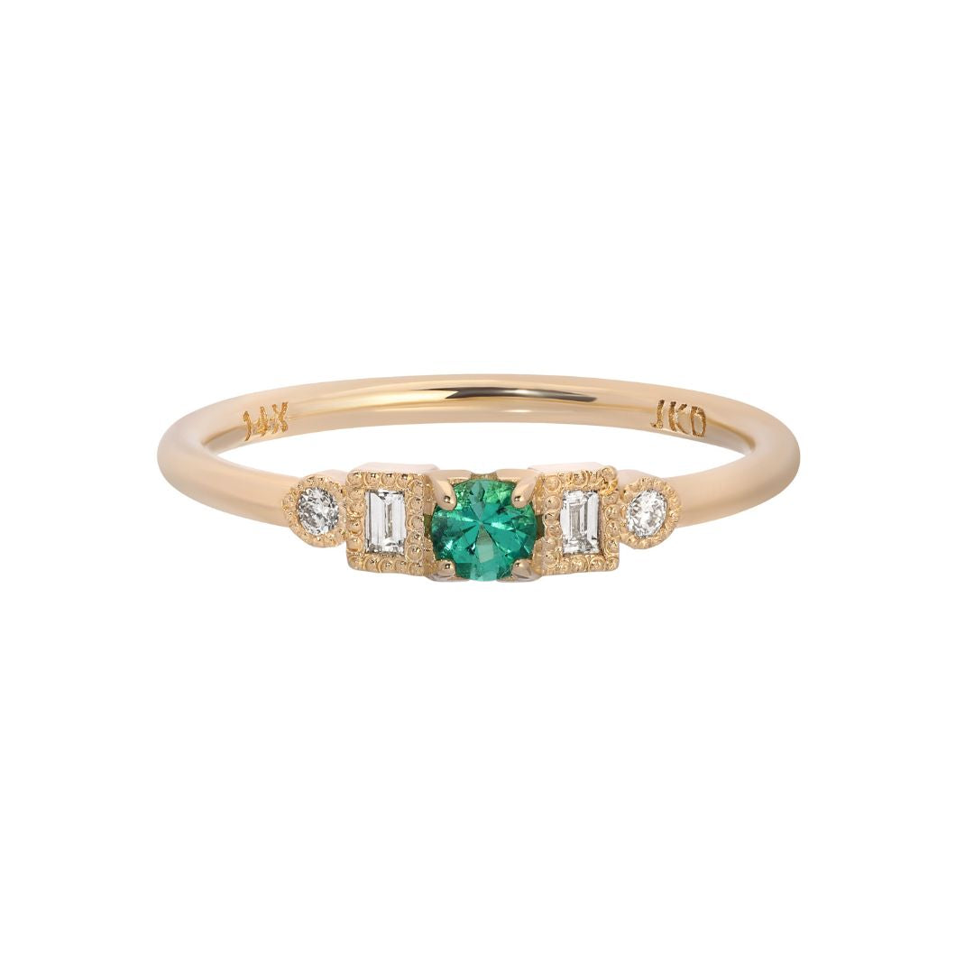 Emerald Petite Round Era Ring