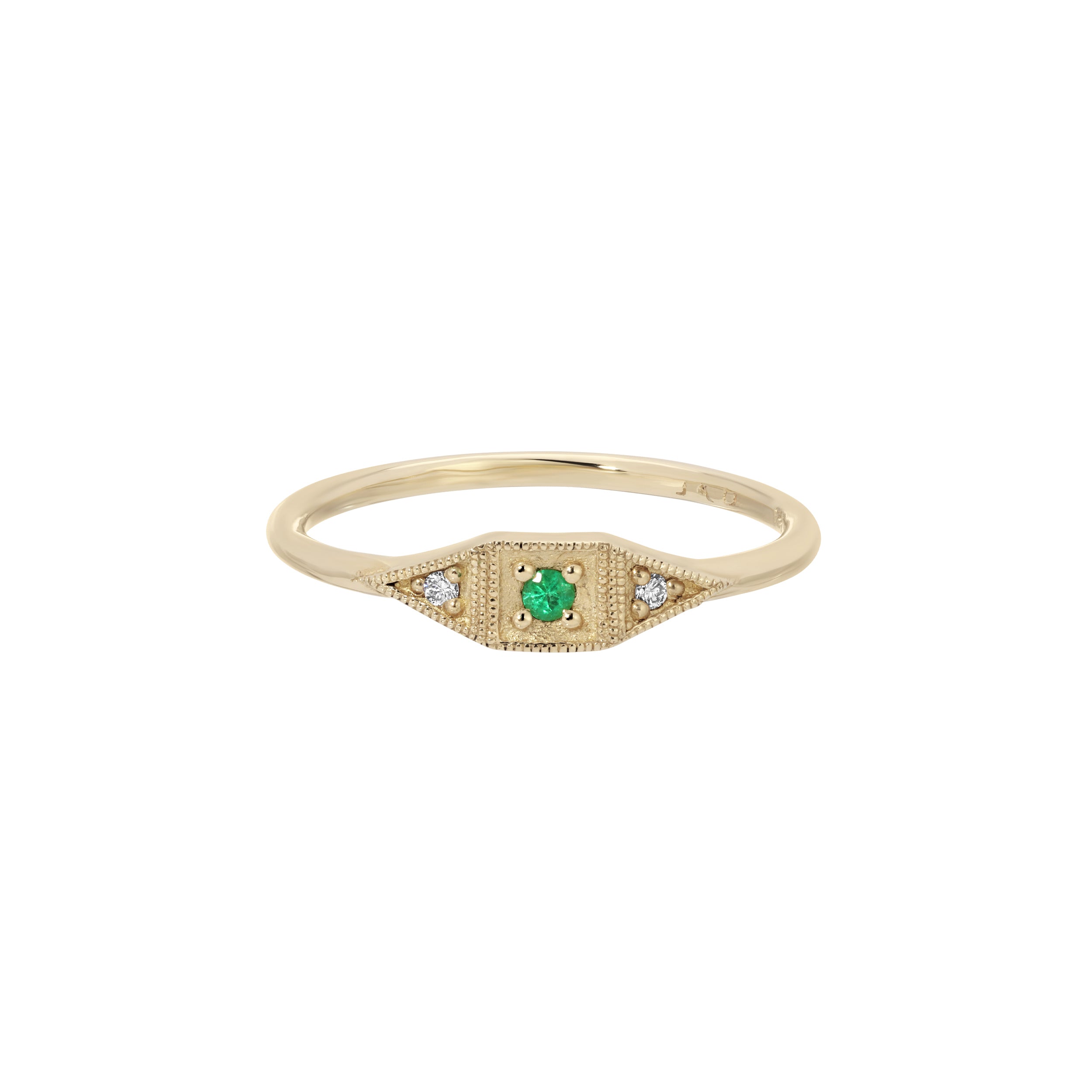 Emerald Mini Deco Point Ring