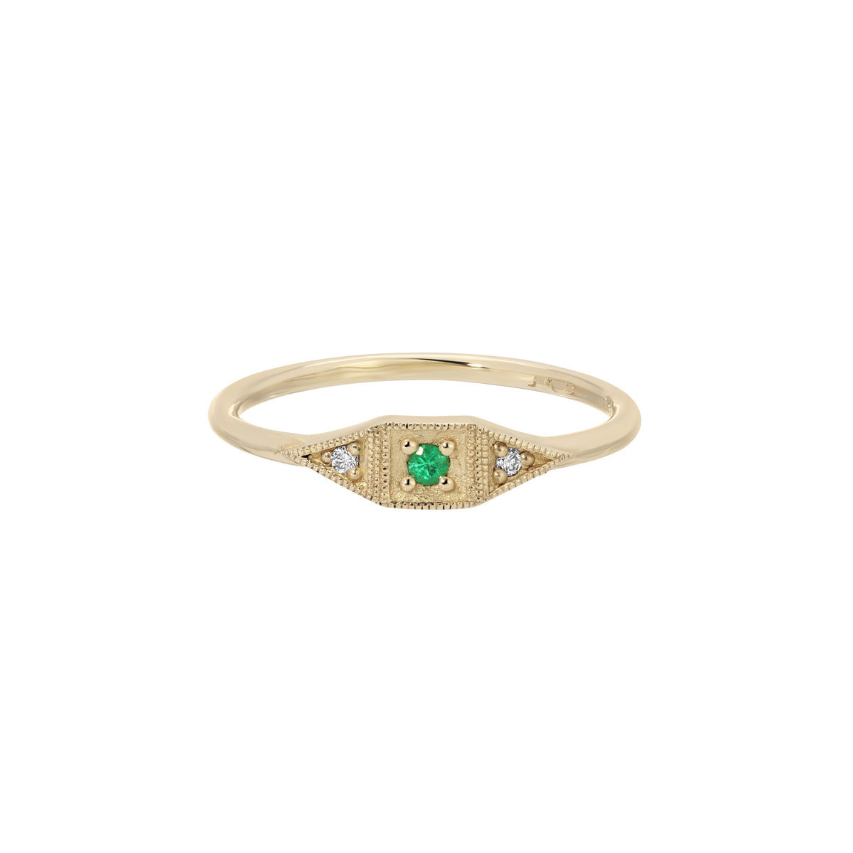 Emerald Mini Deco Point Ring