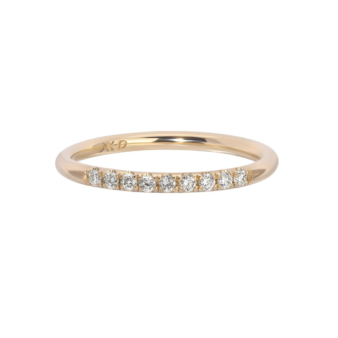 Gold Round Semi Pave Band