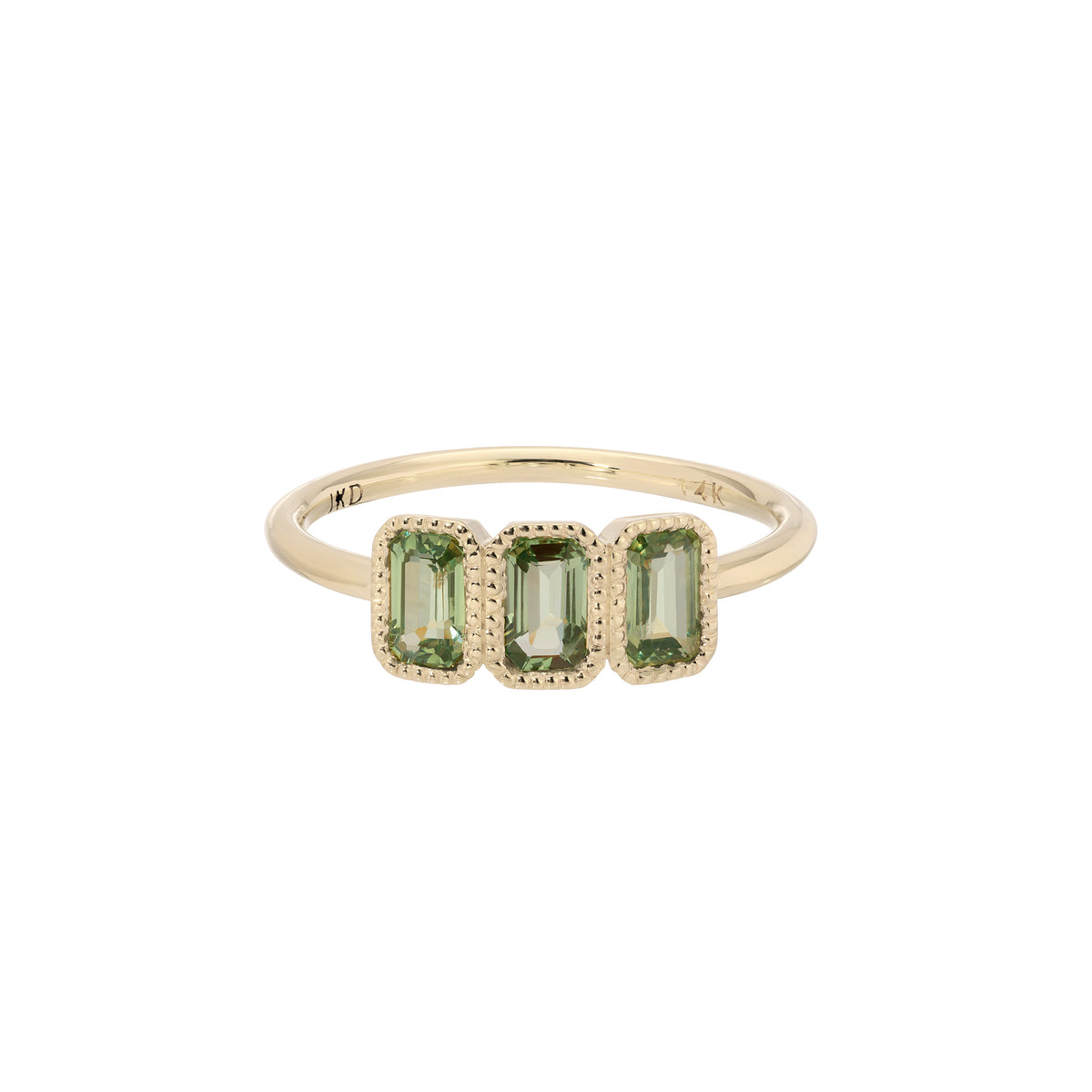 Green Sapphire Campana Ring