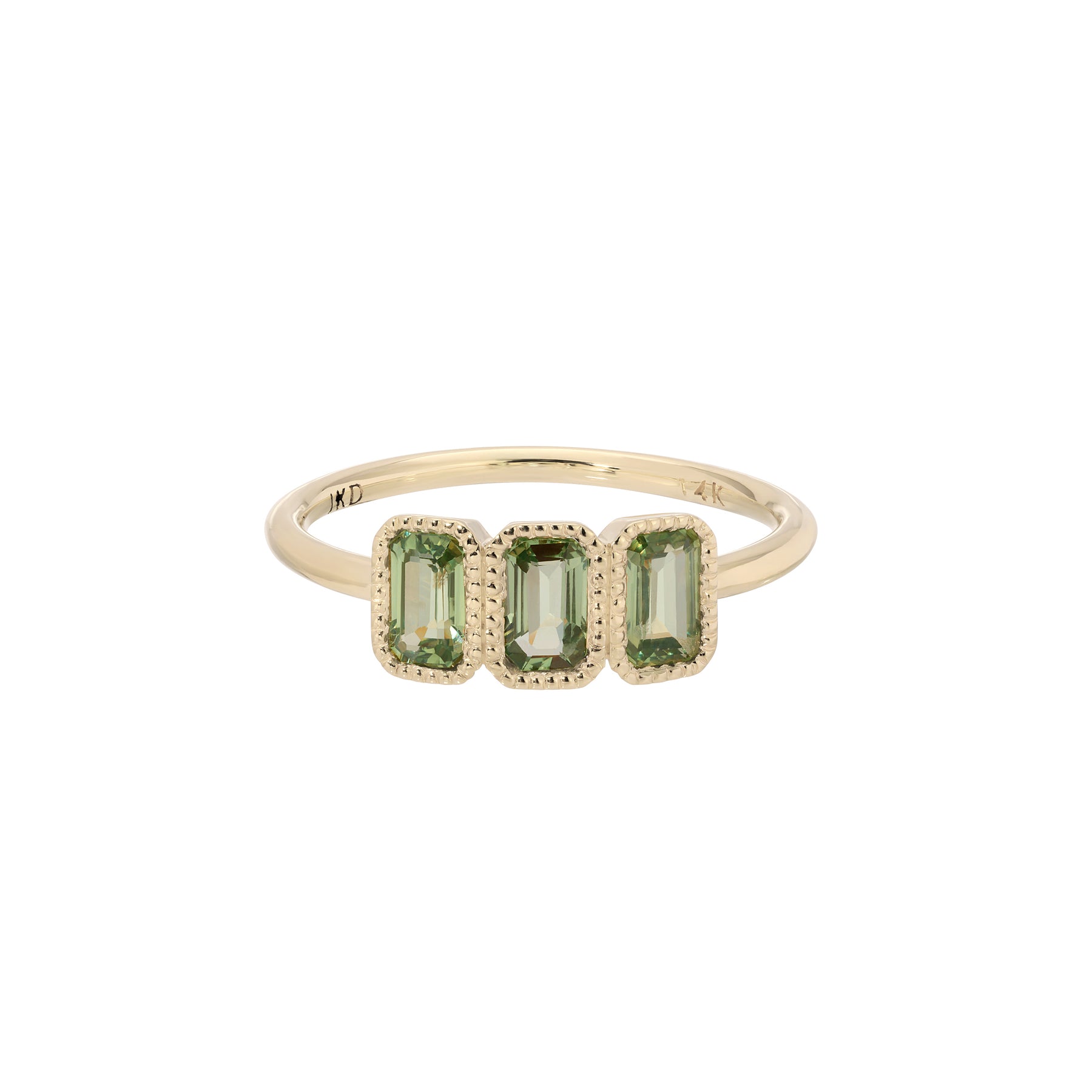 Green Sapphire Campana Ring