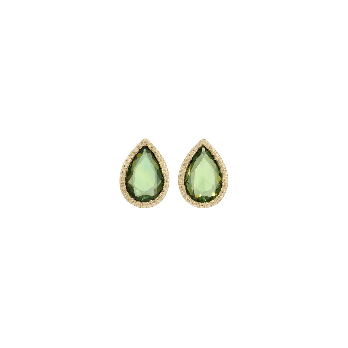 Green Sapphire Lento Earrings (Pair)