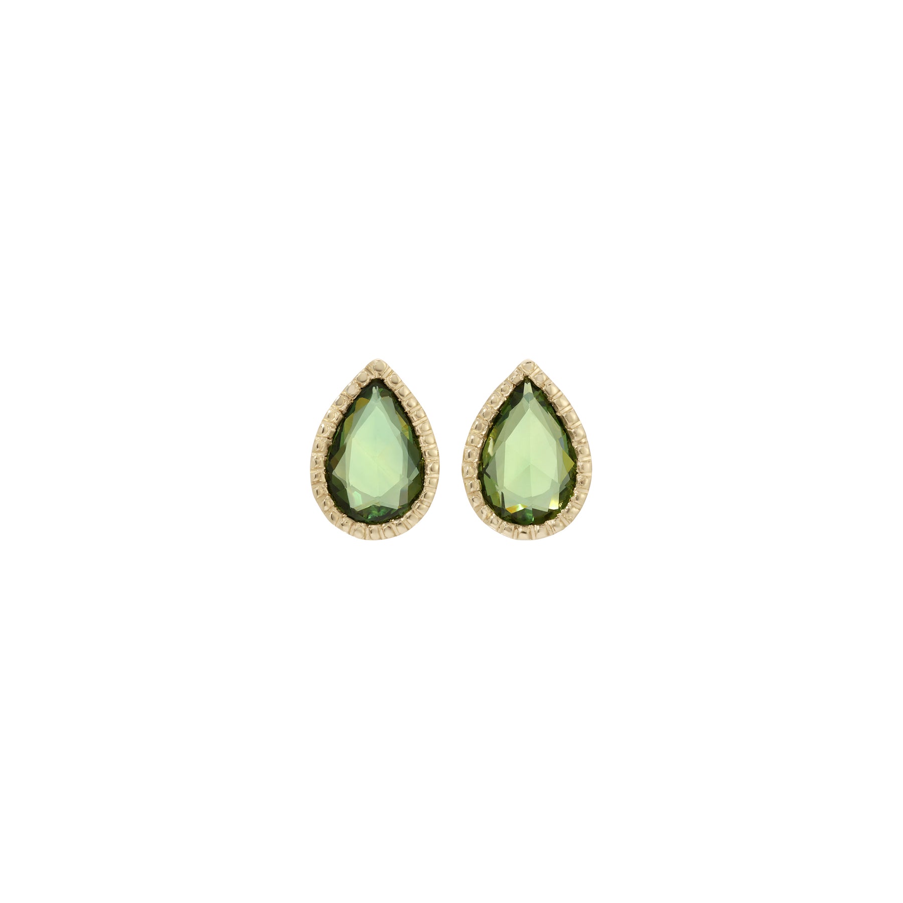 Green Sapphire Lento Earrings (Pair)