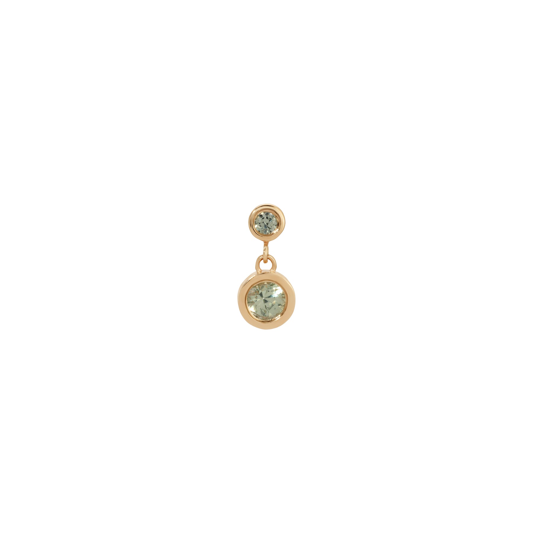 Green Sapphire 2 Bezel Dangle (Single)