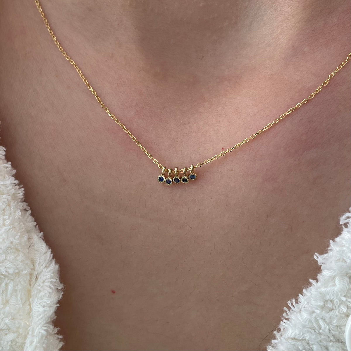 blue sapphire milestones necklace