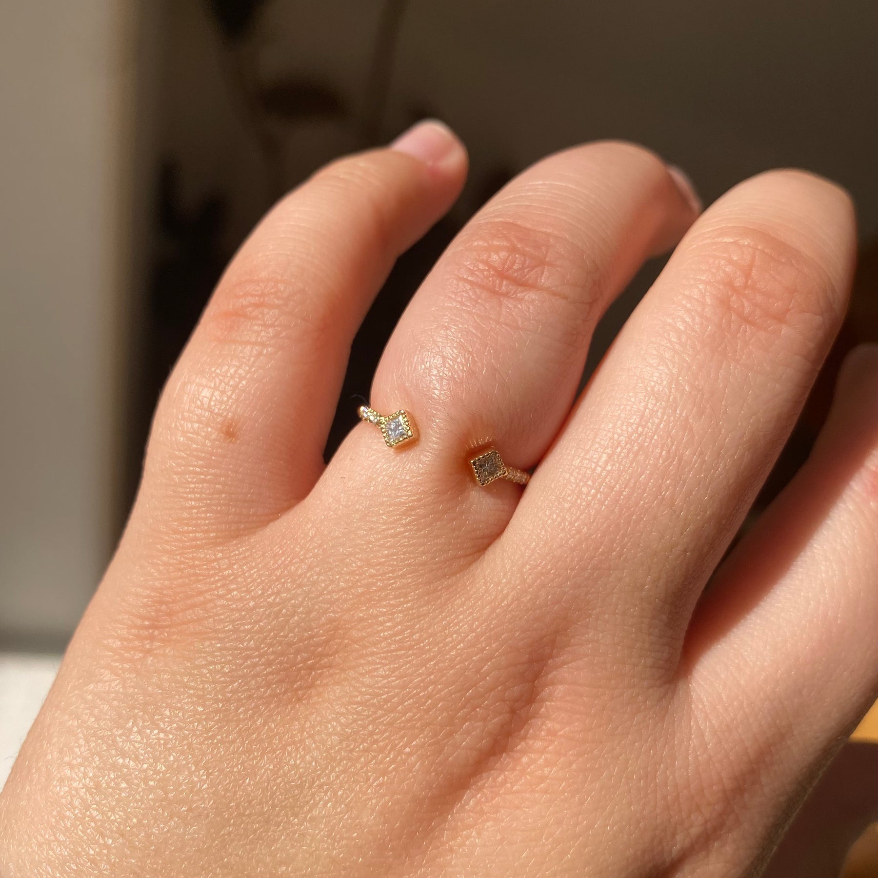 Princess Diamond Equilibrium Cuff Ring