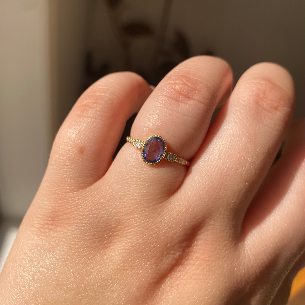 Blue Sapphire Adagio Ring