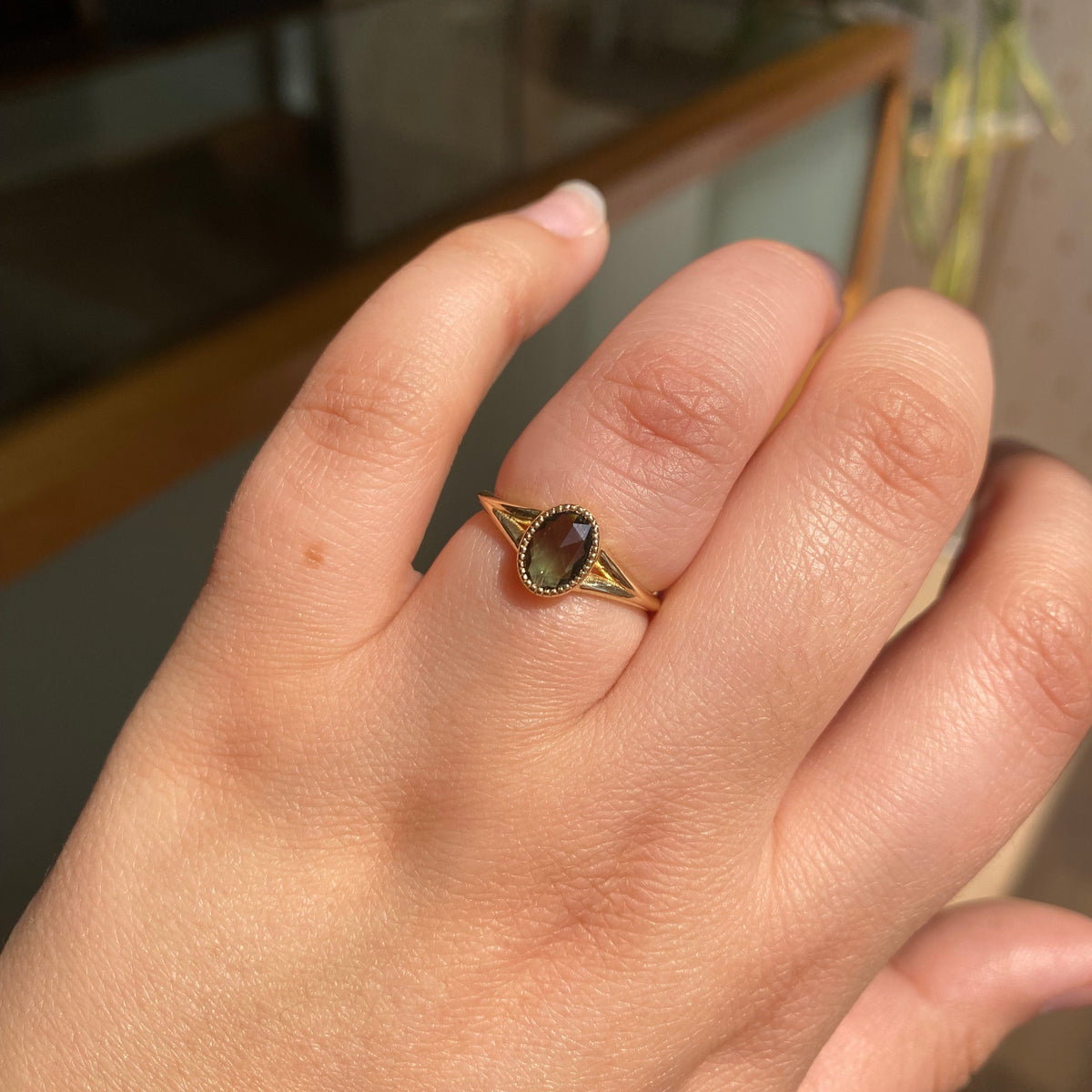 Green Sapphire Helena Ring