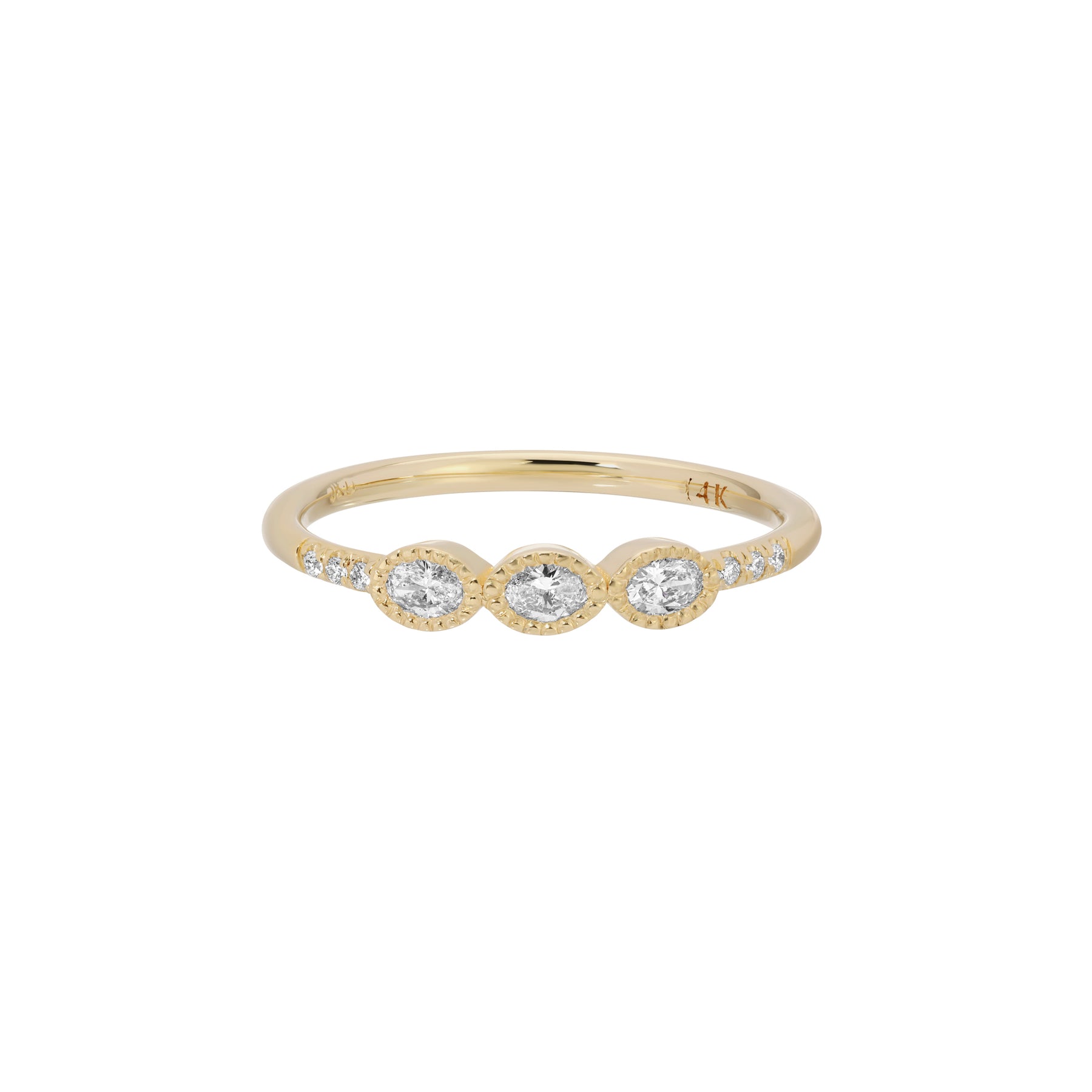 Oval Diamond Triplet Equilibrium Ring