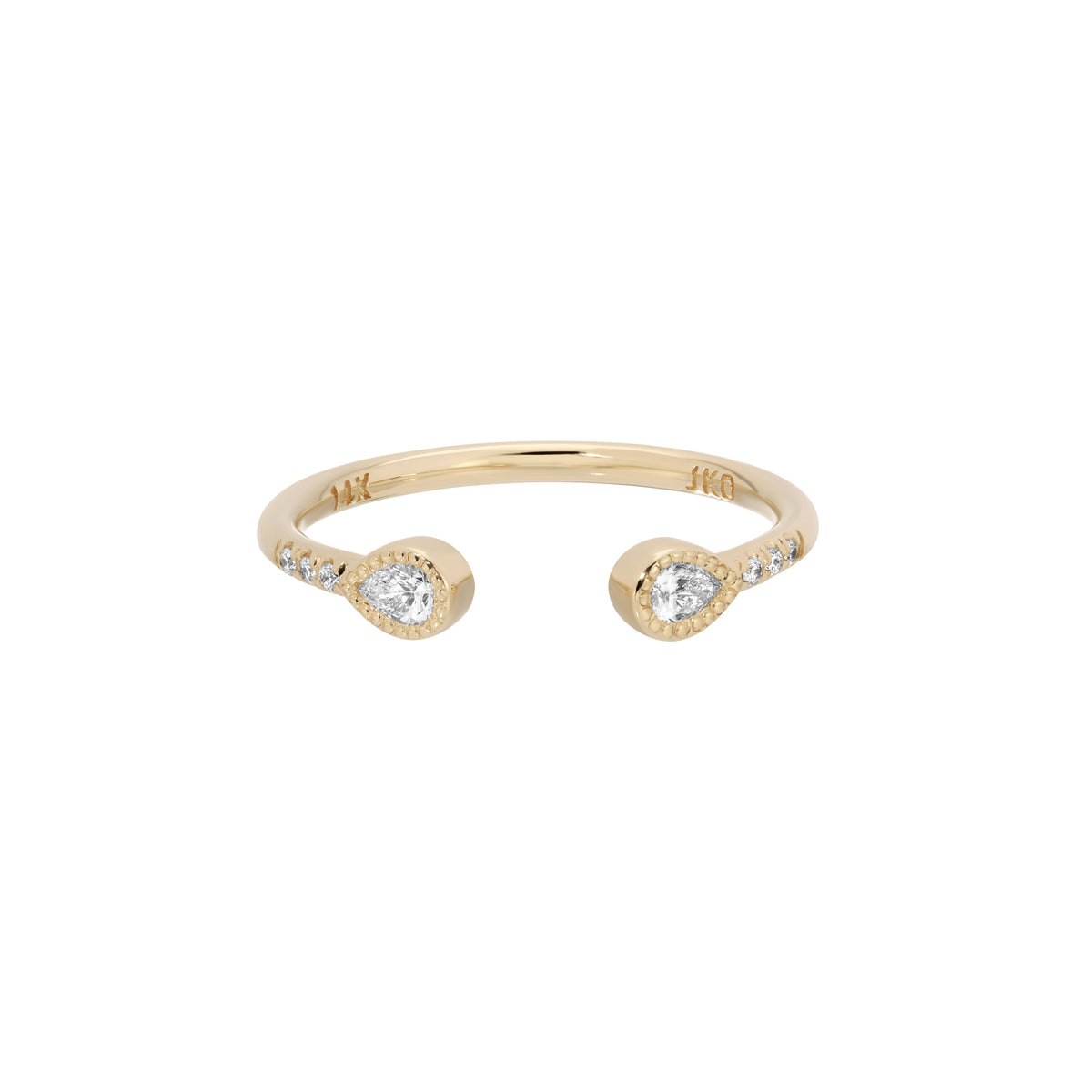 Pear Diamond Equilibrium Cuff Ring