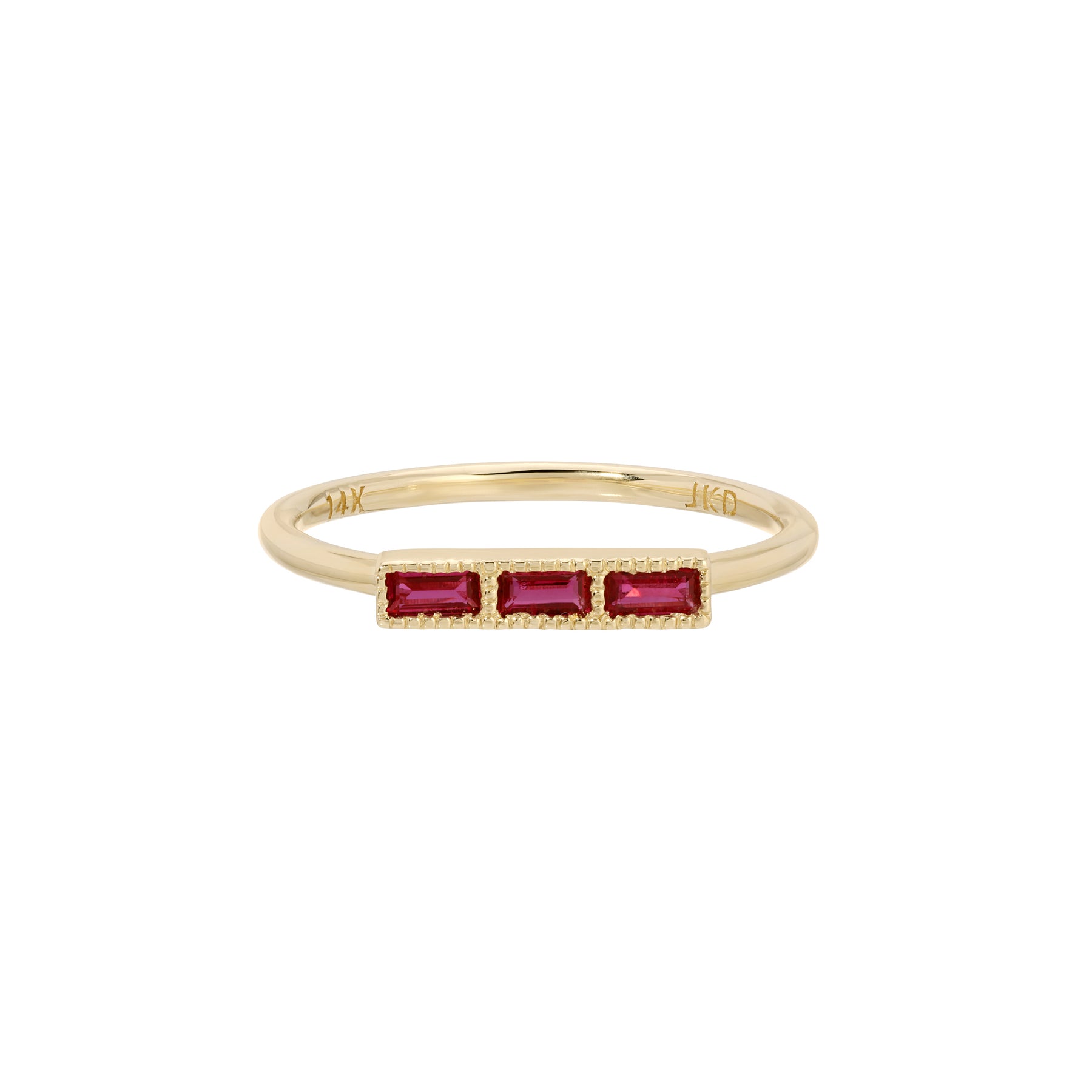 Ruby Baguette Beam Ring