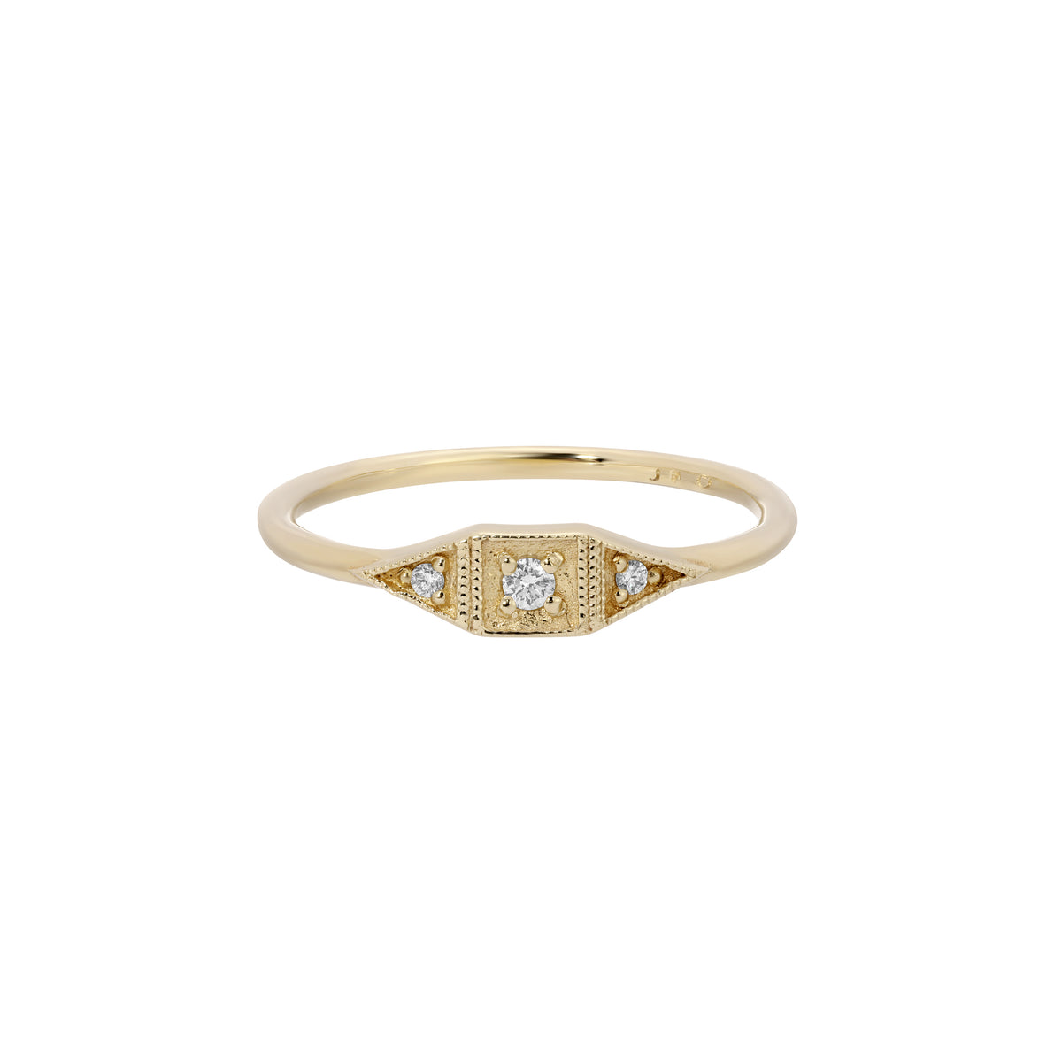 White Diamond Mini Deco Point Ring