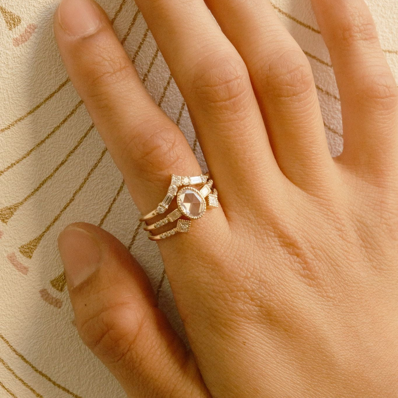 Princess Diamond Equilibrium Cuff Ring