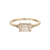 East West Champagne Diamond Deco Ring (OOAK)