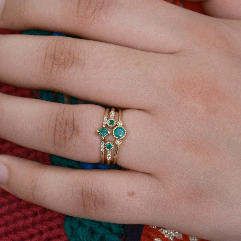 Emerald Sotto Voce Ring