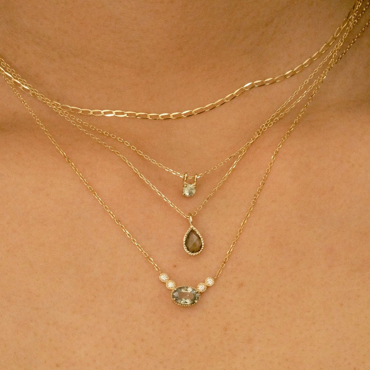 Green Sapphire Lento Necklace