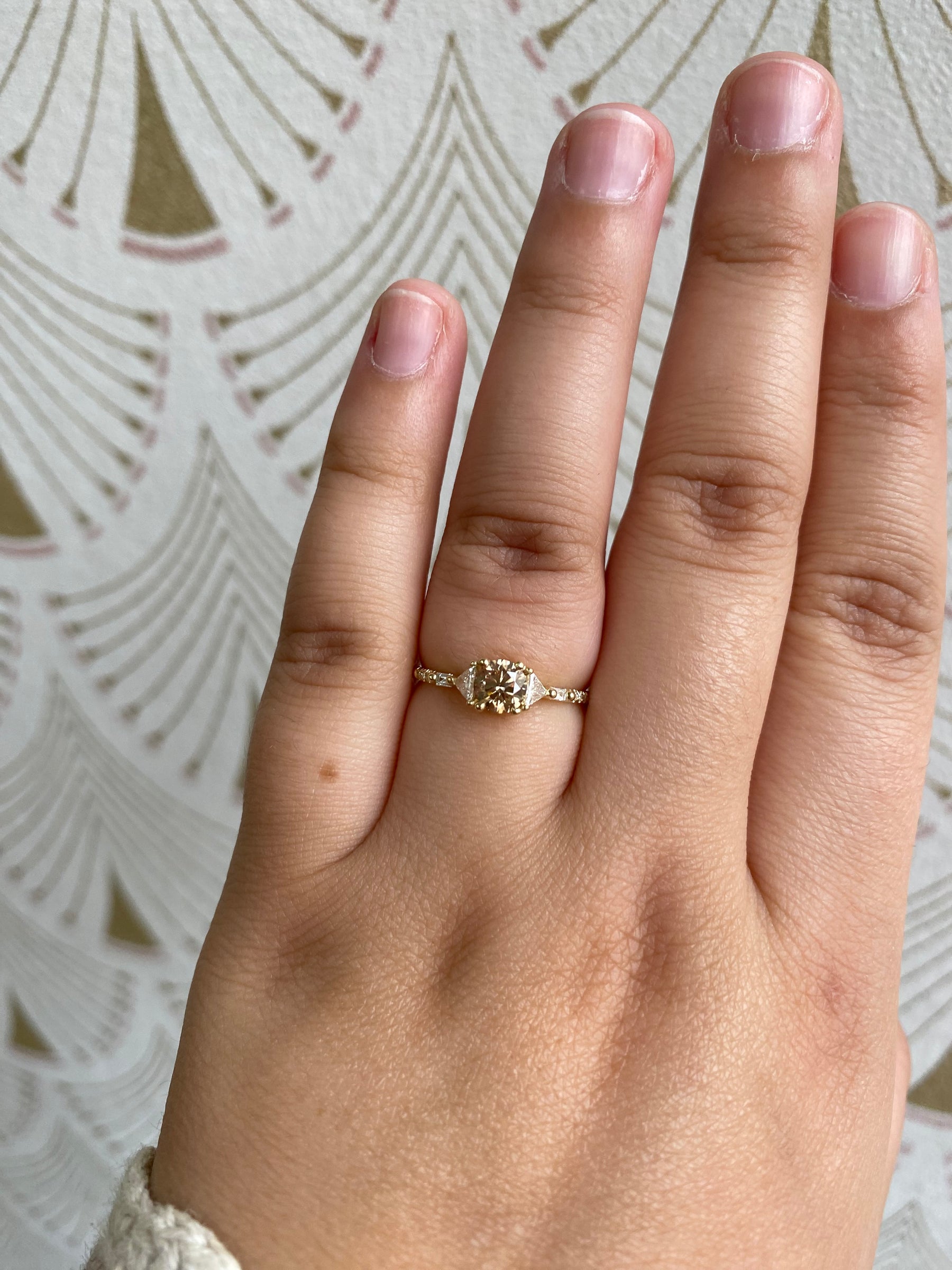 Custom Champagne Diamond Ring
