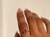 Emerald Cut Ruby Wisp Ring
