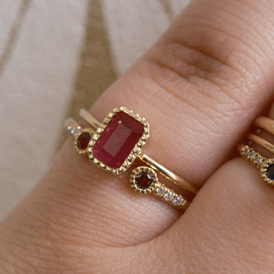 Ruby Bezel Equilibrium Cuff Ring