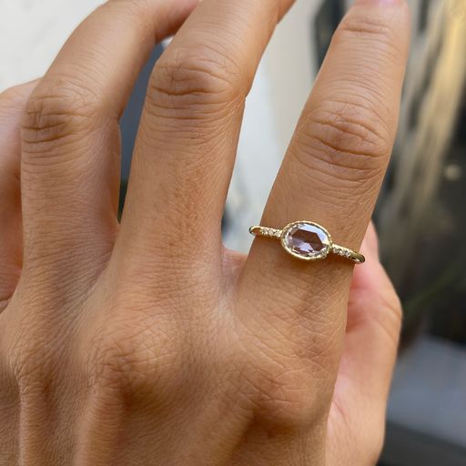 OVAL ROSE CUT DIAMOND EQUILIBRIUM RING
