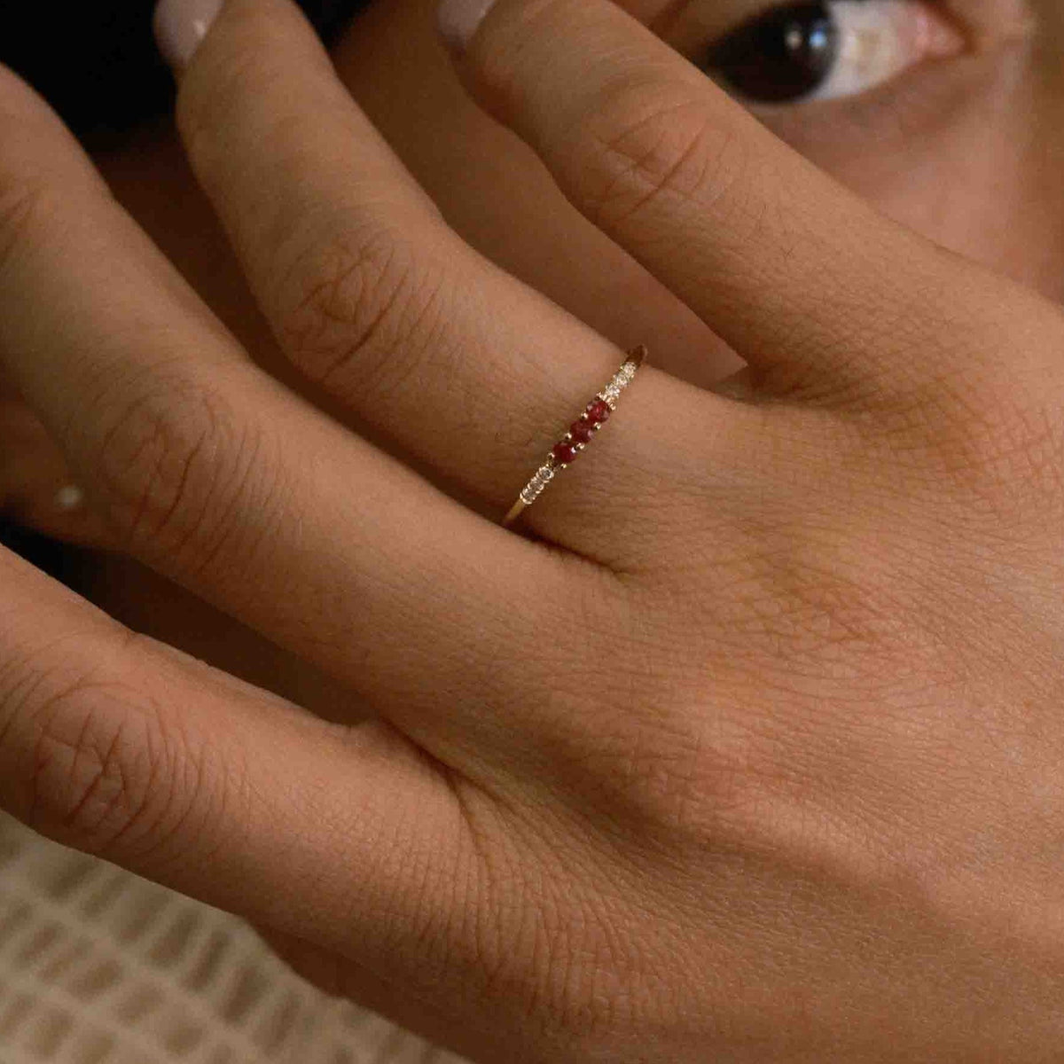 3 Ruby Equilibrium Ring