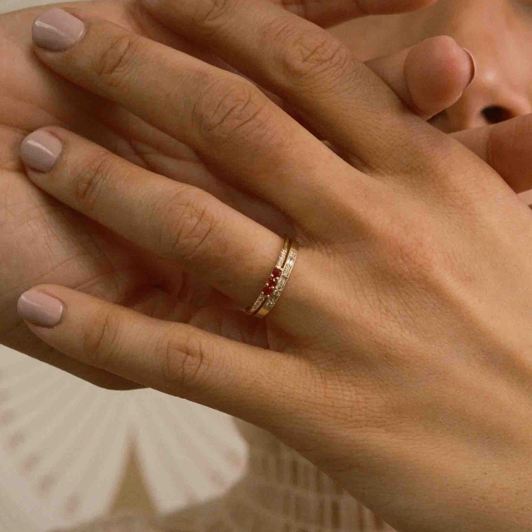 3 Ruby Equilibrium Ring