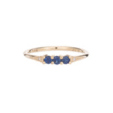 3 Blue Sapphire Deco Ring