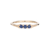 3 BLUE SAPPHIRE DECO RING