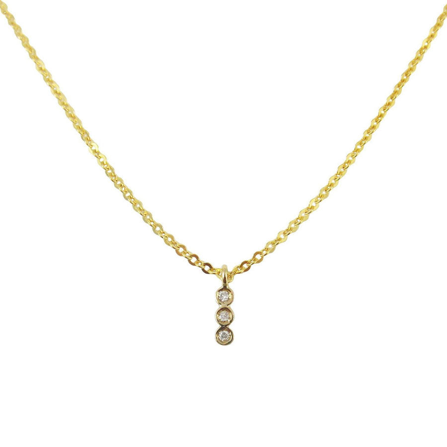 14K Rose Gold Mini Bezel Diamond Necklace