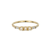 3 Pearl Baguette Equilibrium Ring