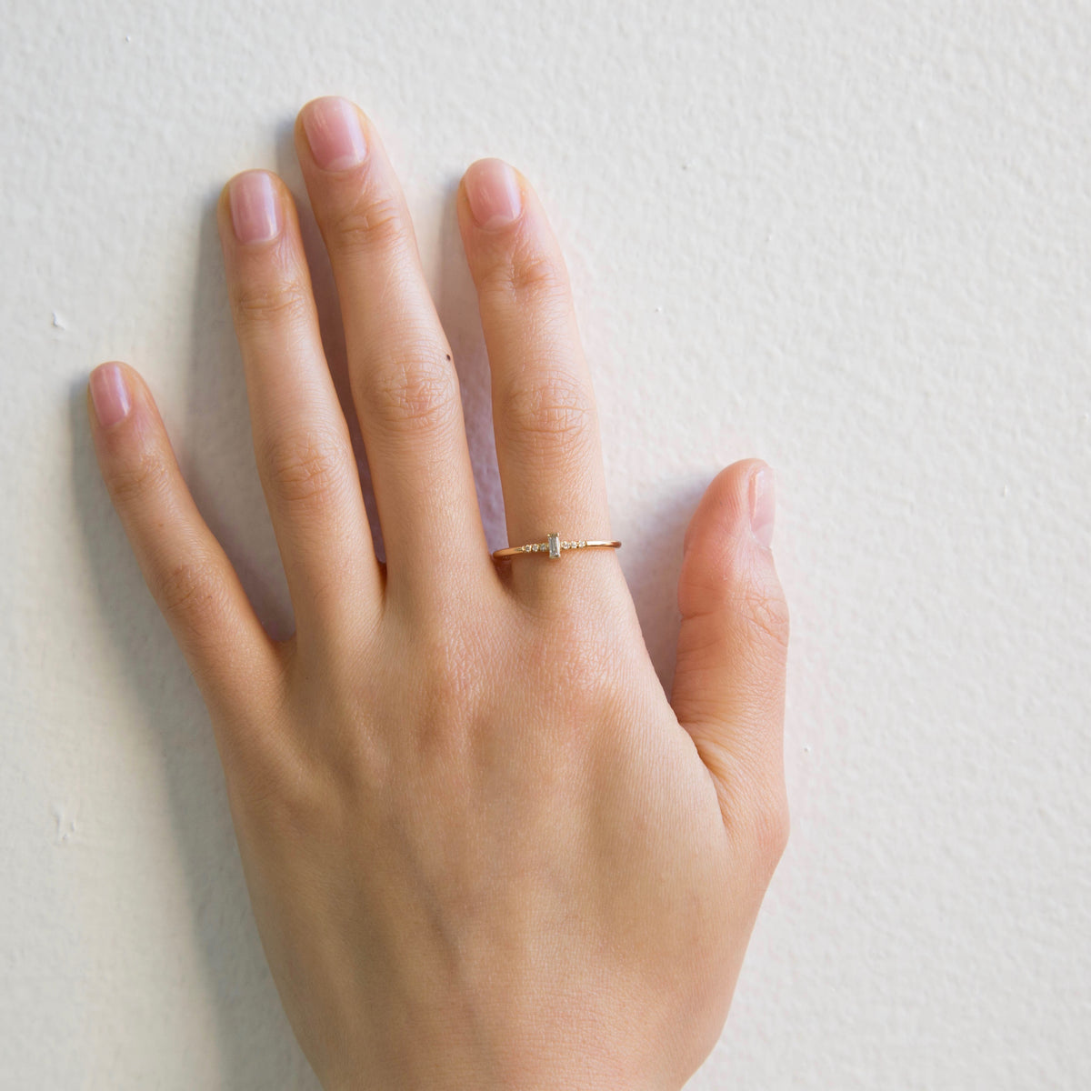 Bar Prong Baguette Equilibrium Ring