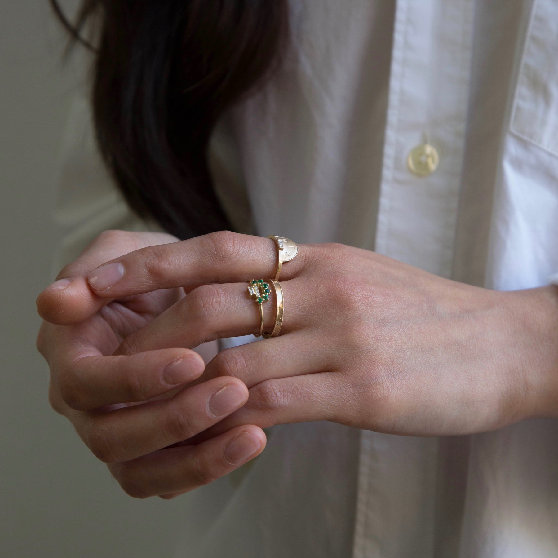 Emerald Baguette Arch Ring