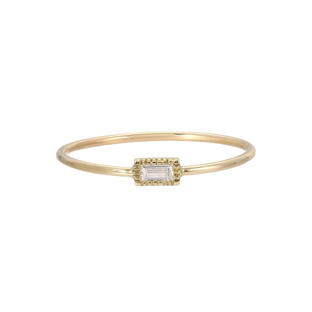 Baguette Diamond Moondrop Ring