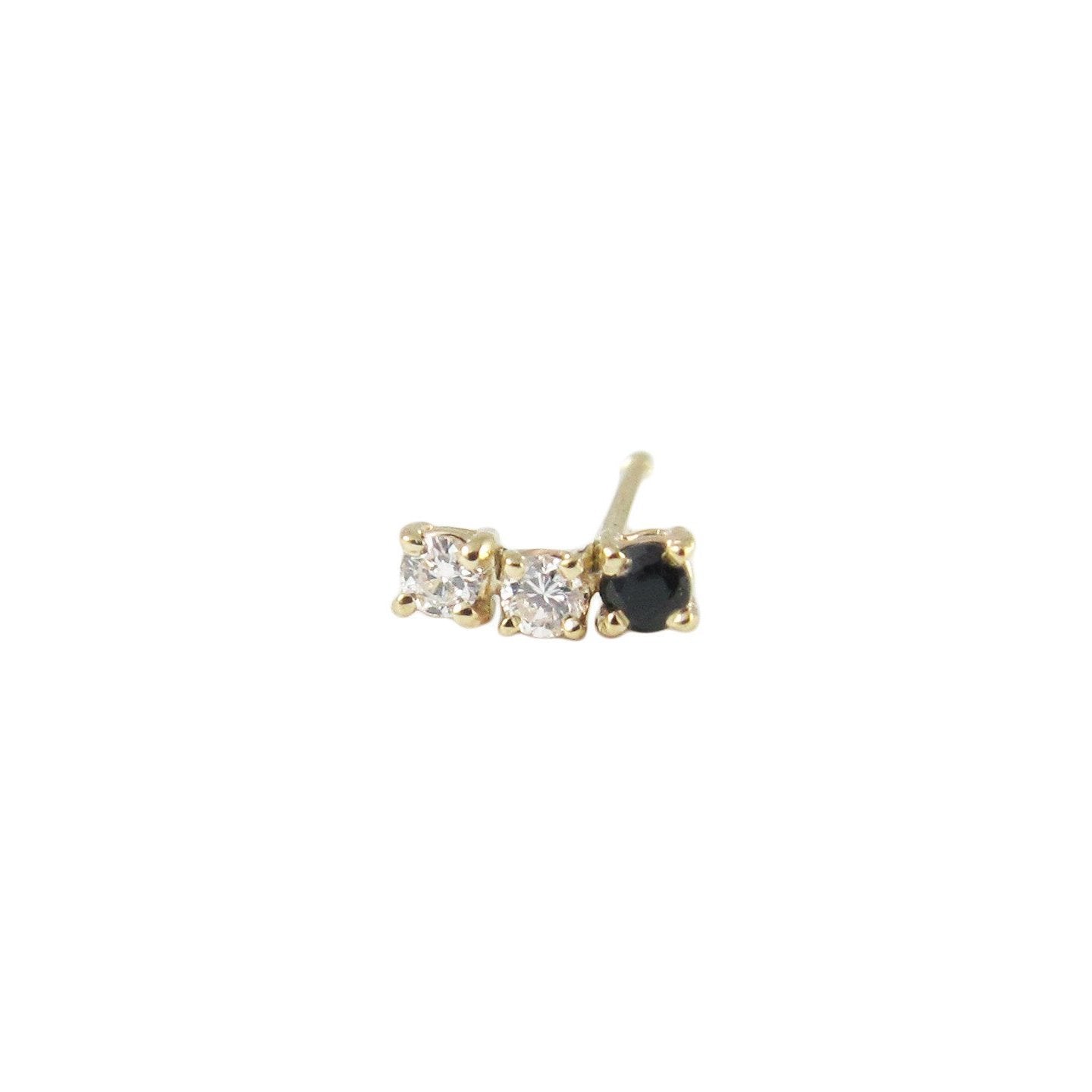 Black Diamond Accent Stud Single 14K White
