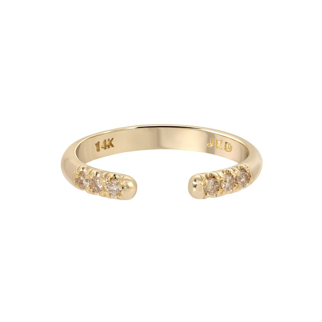 Champagne Diamond Chubby Equilibrium Cuff Ring