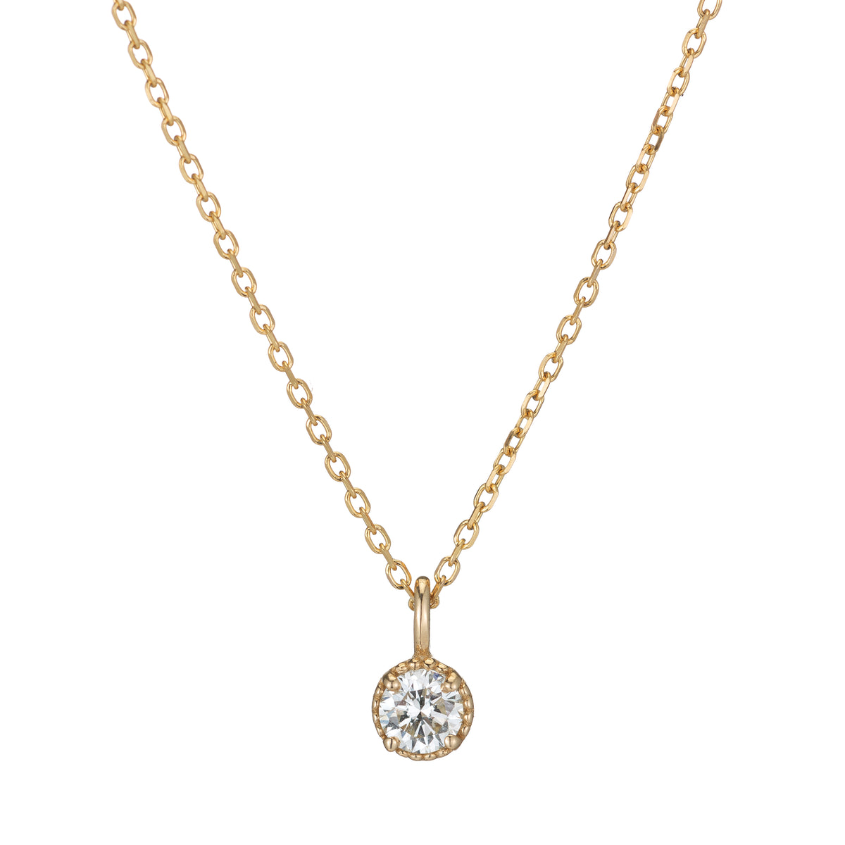 Diamond Milgrain Necklace