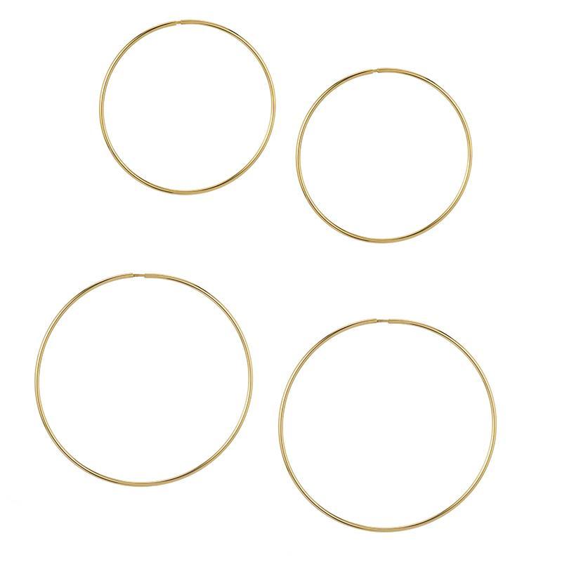 14K Hollow Hoops—Large (PAIR)