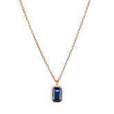 EMERALD CUT SAPPHIRE WISP NECKLACE